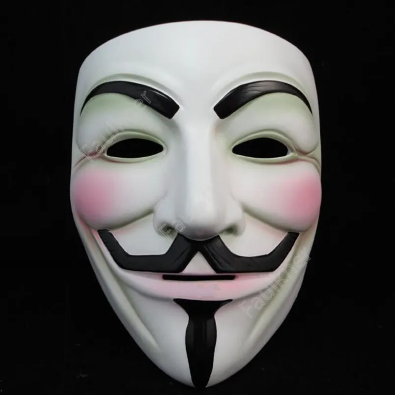 White V Mask Masquerade Mask Eyeliner Halloween Full Face Masks Party Props Vendetta Anonymous Movie Guy Masks DHF68