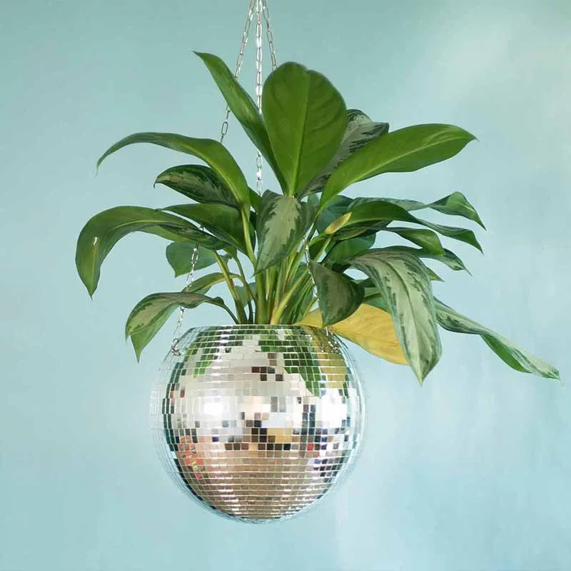 Plastica Bohemian Disco Ball Appeso a parete Piante da fiore Vaso Fioriere da giardino Specchio Idroponica Cestino Vaso Decorazione domestica Artigianato