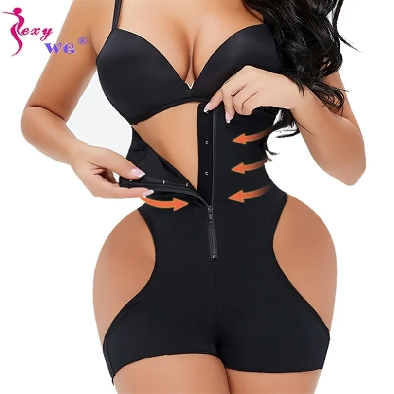 SEXYWG Butt Lifter Ventre Contrôle Culotte Butin Tirant Sous-Vêtements Corps Shaper Taille Formateur Corset Shapewear Plus La Taille 211218