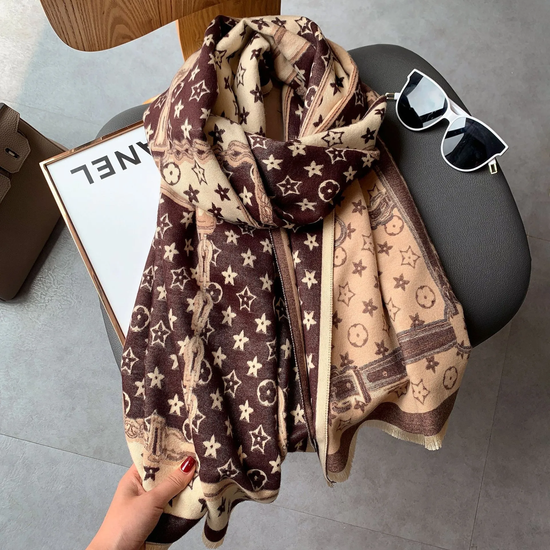 Kasjmier sjaal dames warme sjaal in de herfst winterhoofd sjaals voor vrouwen 180*65 cm