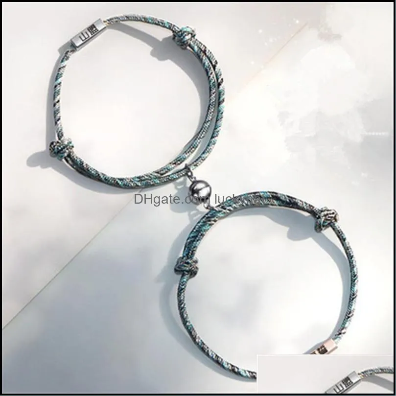 Link, Chain Bracelets Custom Name Bracelet The Pledge Of Eternal Love Magnet Attracts Each Other Stainless Steel Couples Jewelry