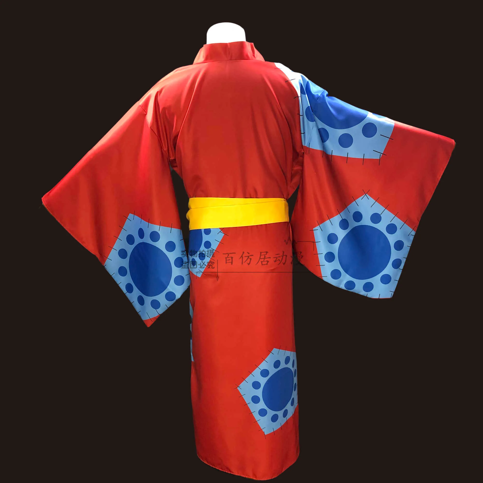 Anime Cosplay Monkey D Luffy Wano Country Arc Kostüm Şapkası Kimono Yukata Kıyafet Özelleştirilmiş Cadılar Bayramı Wig Ayakkabı Y0913310V