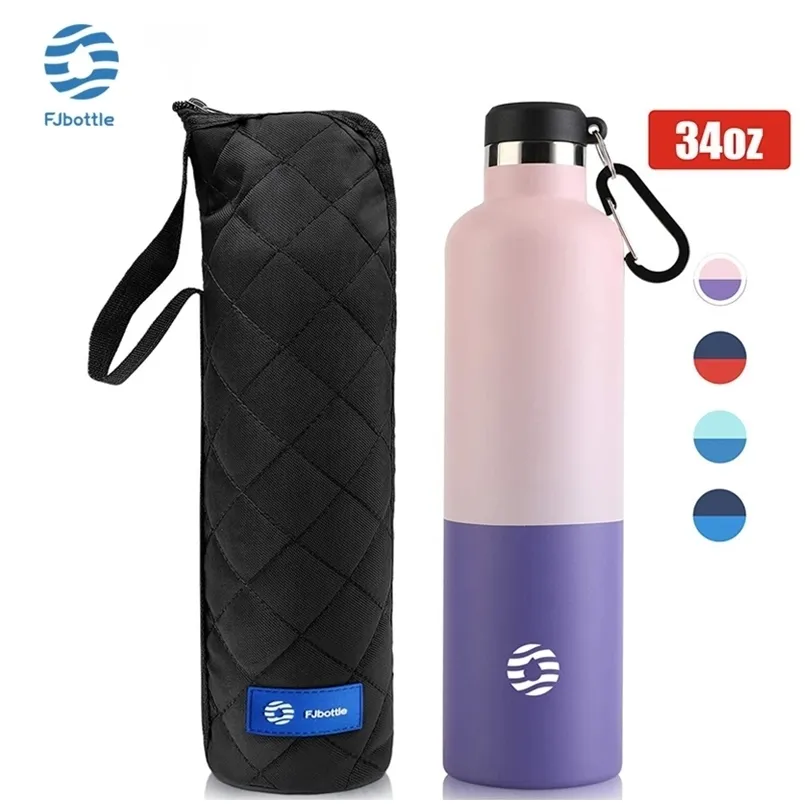 FJbottle Thermos Bottle, Vacuum Flask, Large Capacity, Keep Cold, Water Bottle For Fitness Outdoor Sports,18/10 Stainless Steel 211109