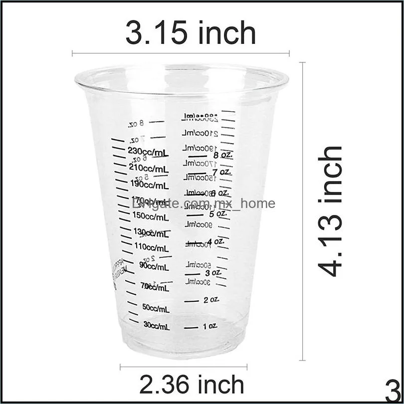 MAONKA 20 Packs 8 oz ( 230ml ) Disposable Graduated Clear Plastic Cups for Mixing Paint, Stain, Epoxy, Resin A0629