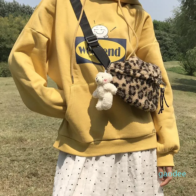 Designer-Waist Bags 2021 Women Famous Design Retro Leopard Plush Chest Bag Versatile Japanese Korean Shoulder Crossbody Bag