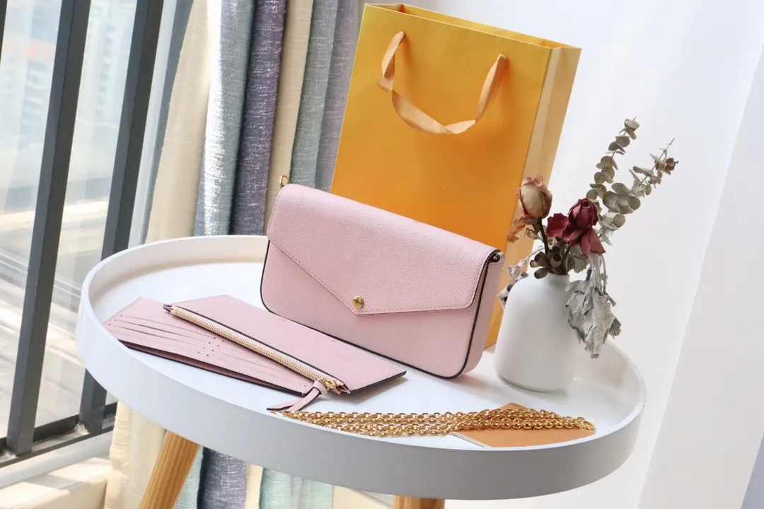 Newest handbags purses bags Fashion women Shoulder bag High quality Three-piece combination Size 21 11 2 cm 61276 With box263k