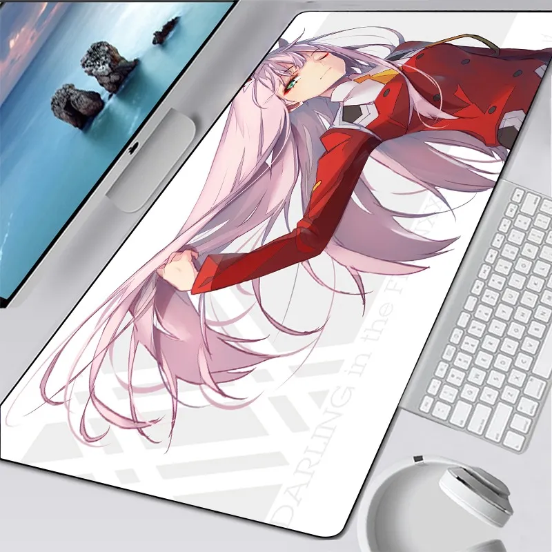 Cute Anime Zero Two Kawaii Mouse Pad Gamer Laptop Mini Game Accessories Gamer Keyboard Carpet Pad Mousepad office Desk Mat Gifts