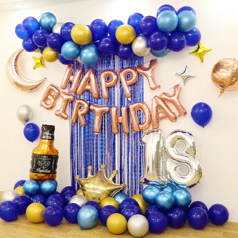 21 piezas Globos azules decoraciones para fiesta de 1er cumpleaños, decoración  de primer cumpleaños para bebé de 1 año, Moda de Mujer