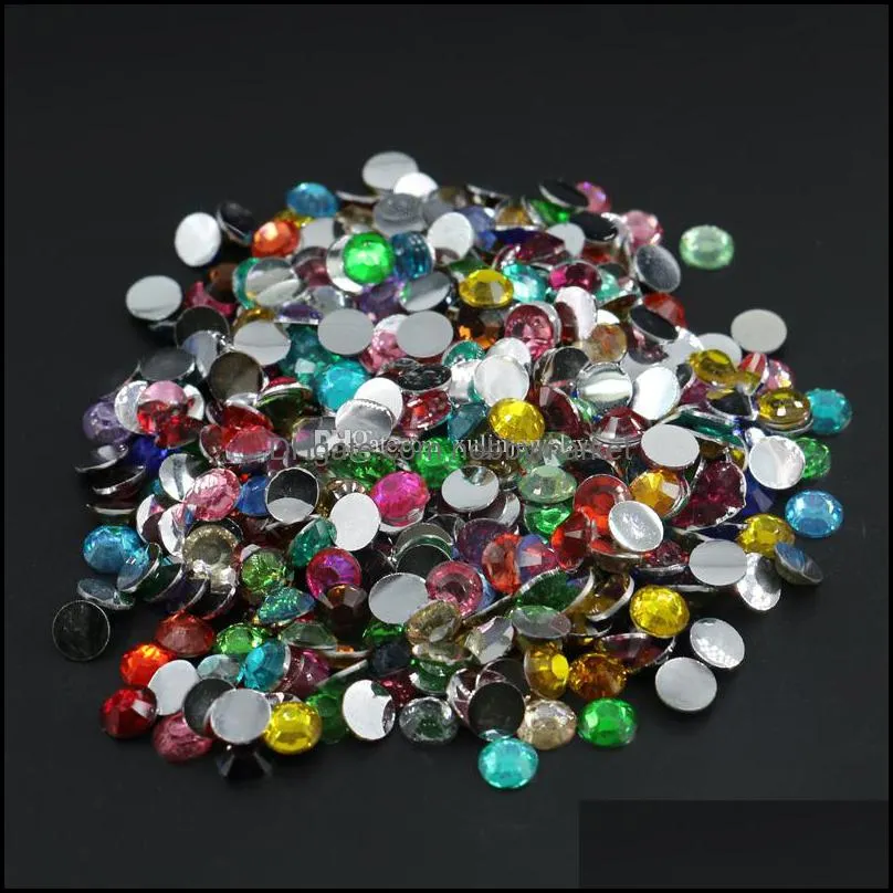 Assorted Color Flatback Rhinestones, Mixed Color Resin Flat Back Beads For DIY Deco 3mm,4mm,5mm,6mm