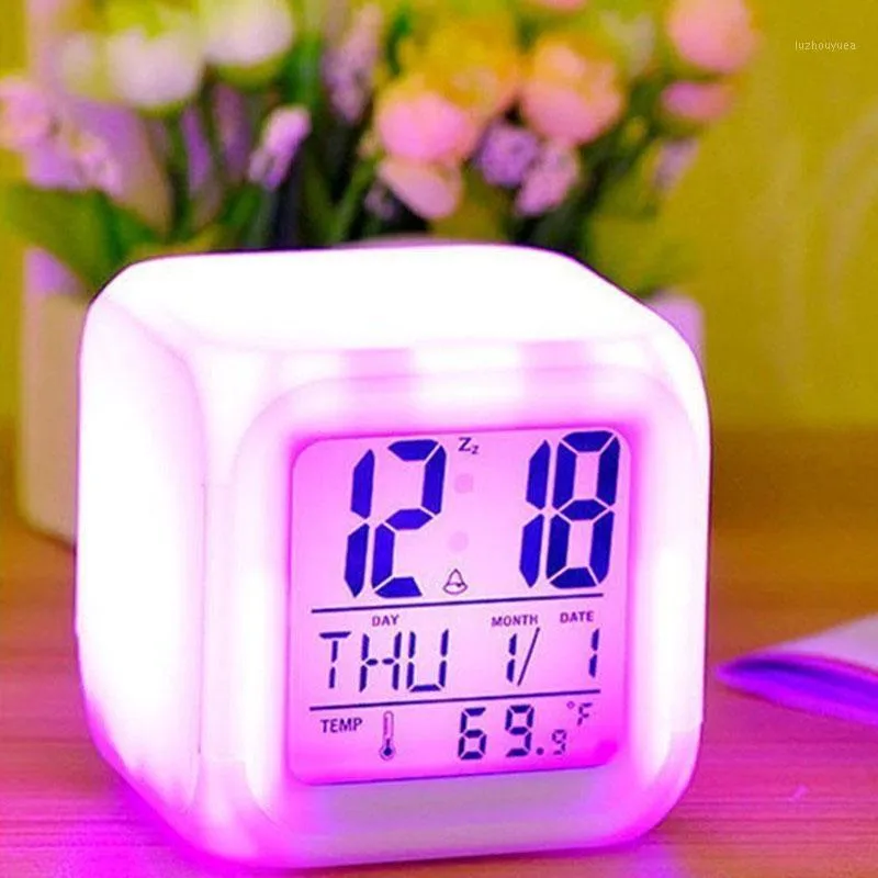 Reloj de pared Digital luminoso, 4 alarmas por hora, calendario de  temperatura, fecha, mesa de escritorio, reloj LED electrónico con enchufe