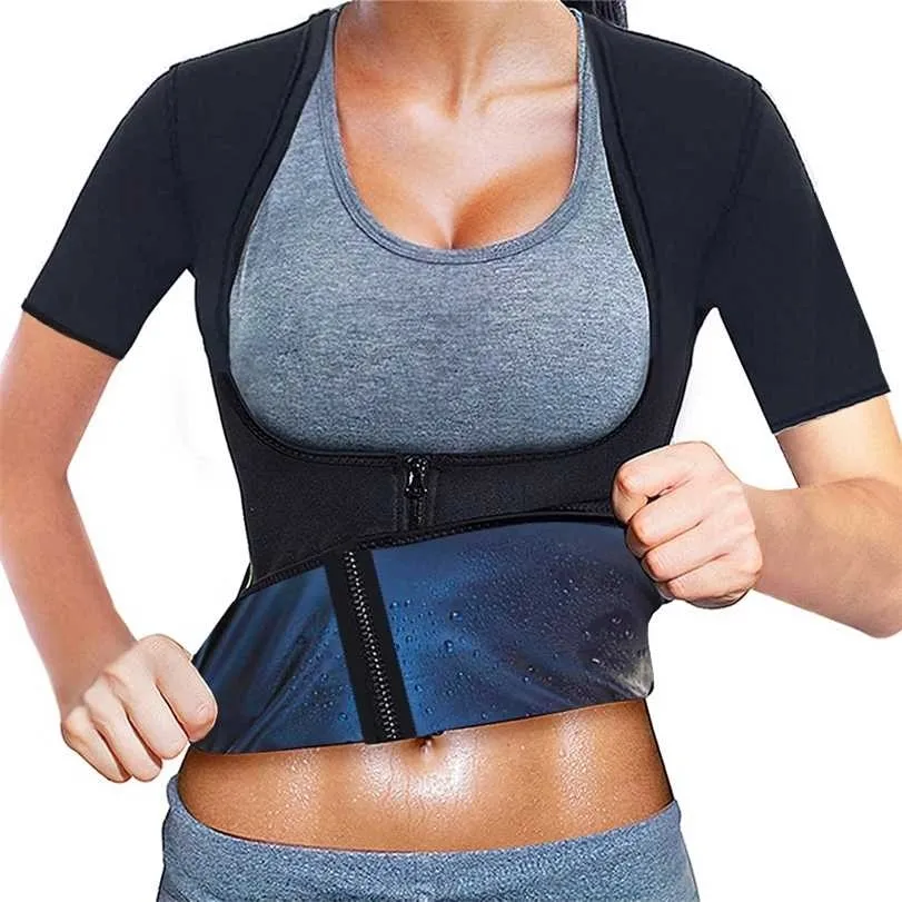 Women's zipper heat trapping sweat shaper vest deals