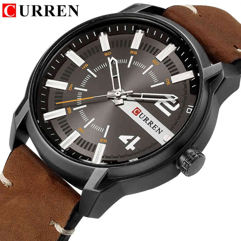 Curren Watches Men Watch Luxuryブランドアナログ男性のミリタリーウォッチReloj Hombre whatch男性クォーツ男性スポーツ時計x0524