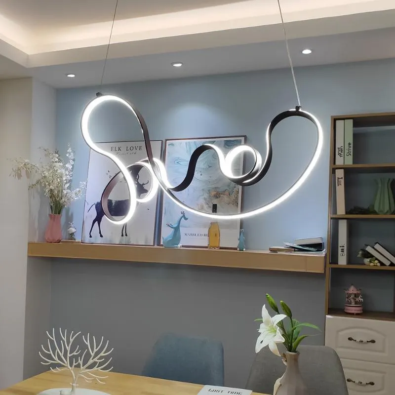 Kaffefinish Modern LED -hängsljus för kök matsal levande upphängning armatur hängande lampor lampor lampor