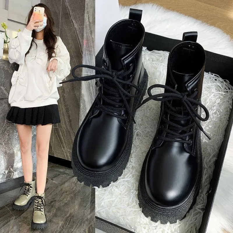 winter Boot Autumn Boots Single Women s English Style Ankle with Fleece Knight Englih