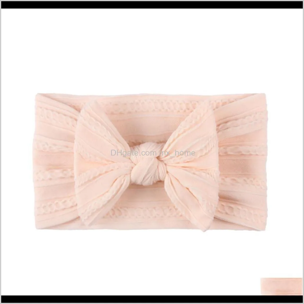 super soft jacquard nylon children`s headwear baby bow does not hurt the skin hair band girl`s wide scarf