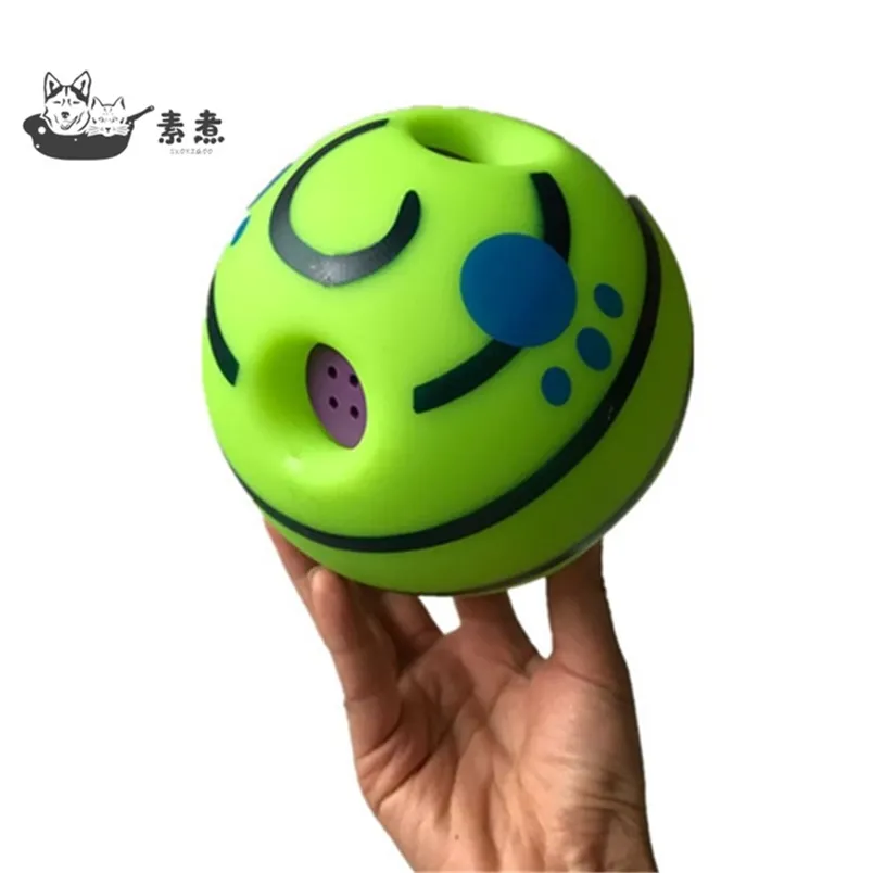 14cm Ball Interactive Dog Toys Wobble Wag Giggle s Pet Puppy Chew Funny Sounds Play Training Sport 211111