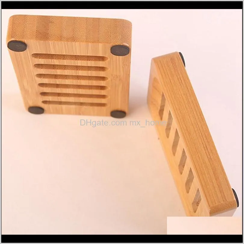 bamboo soap dish, 2 pack rustic bar holder for bathroom sink shower kitchen, natural wooden tray soap, sponges dishes