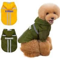 Dog Apparel Fashion Outdoor Puppy Pet Rain Coat Hoody Waterproof Jackets PU Raincoat For Dogs Cats Clothes Wholesale 2021