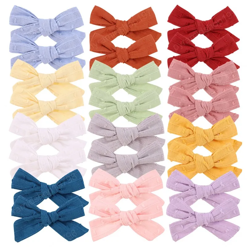 9 CM Solid Color Handmade Bowknot Infant Hair Clips Cute Princess Bangs Hairpins DIY Children Headwear Baby Photography Props