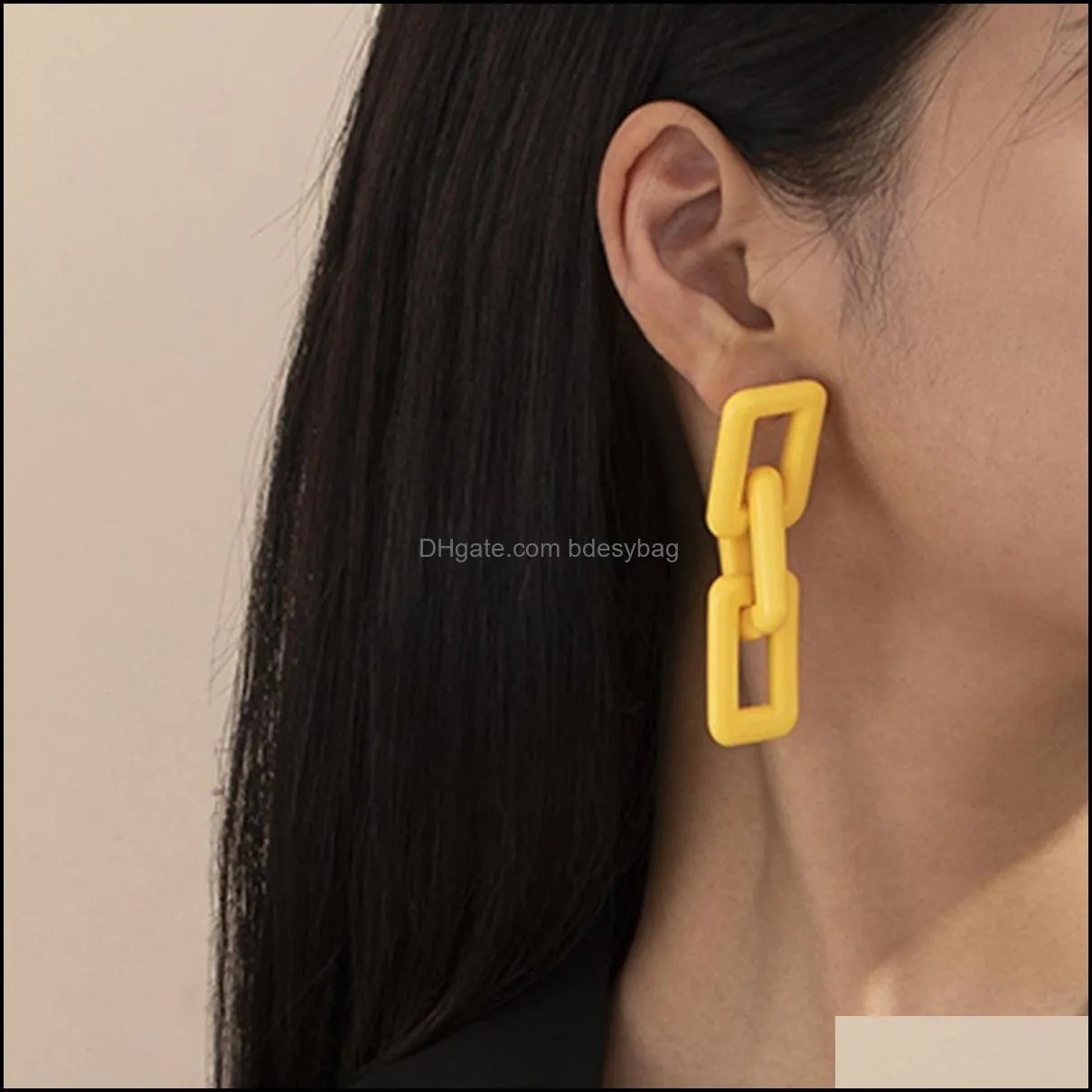 Candy Color exaggerated geometric Resin acrylic Earrings simple temperament earrings pendientes mujer