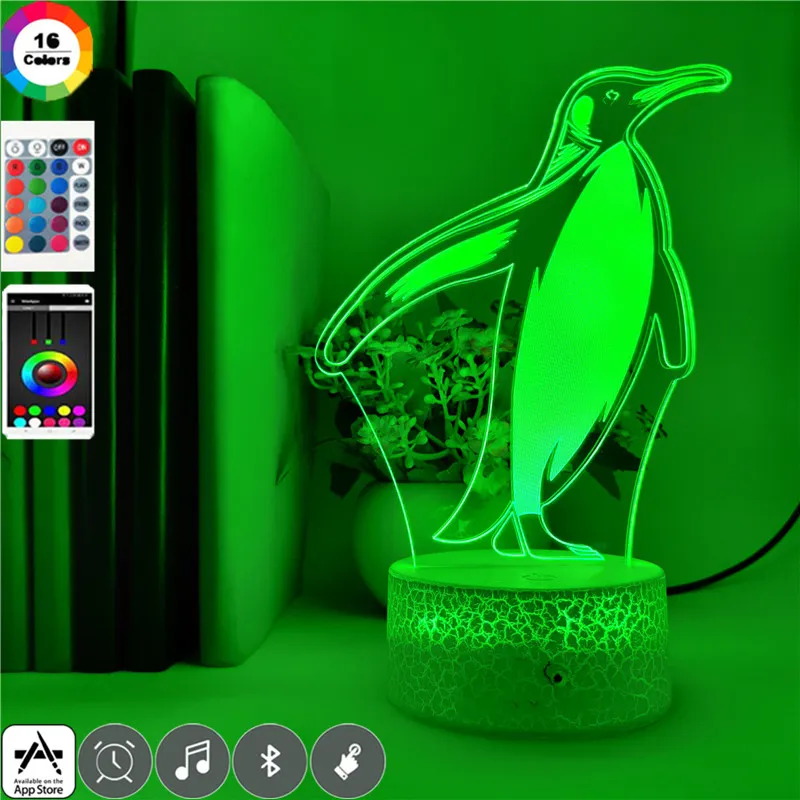 Милая ночь вилка в 3D ночной датчик света светодиодный пингвин настольный светильник USB Powered подросток гостиничный номер для вечеринки украшения подарок