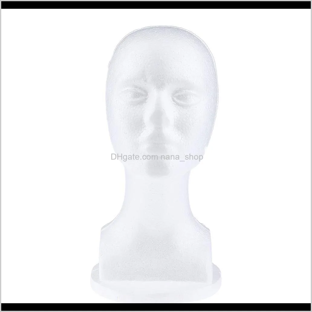 3x female foam mannequin head for wig making display stand hat holder white