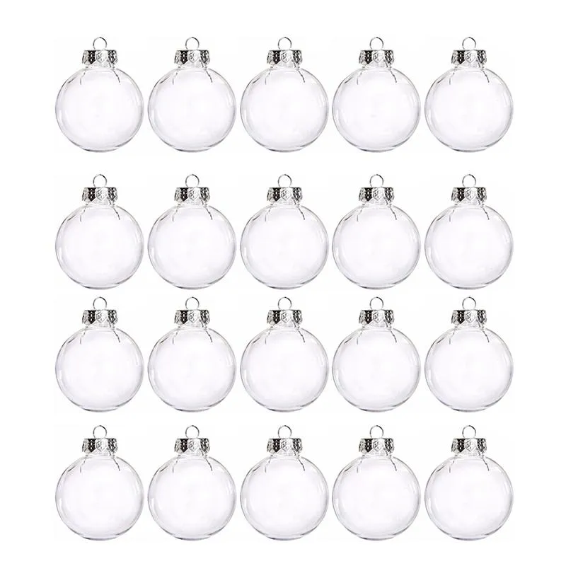 Décorations de noël boules transparentes en plastique Transparent bricolage boule suspendue ornements pour la maison arbre de noël