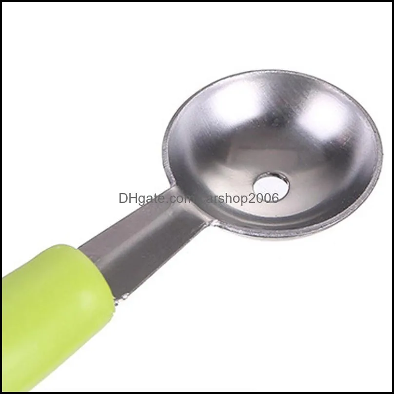 2in1 Dual-head Fruit Ball Carving Knife Stainless Steel Watermelon Scoop Digger Melon Scoop Baller Ice Cream Spoon Kitchen Tool VT0451