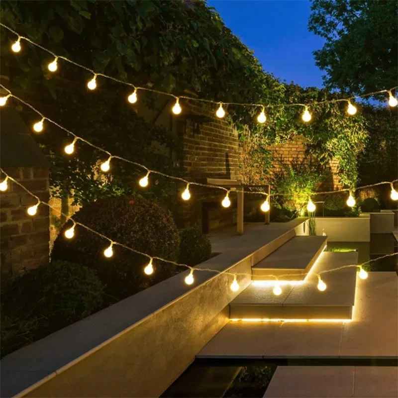 20m 30M 50m Garland conduziu a bola de esfera de bola de Natal lâmpada de Natal fadas luzes decorativas para decoração de festa de casamento em casa