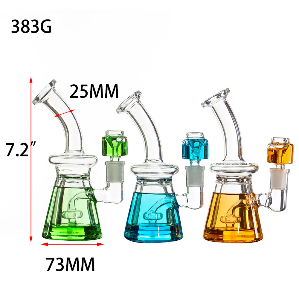 Pipe à eau en verre de 7,2 pouces avec liquide à l'intérieur des narguilés bongs 14mm bol femelle Bong Dab Rigs Oil Rig