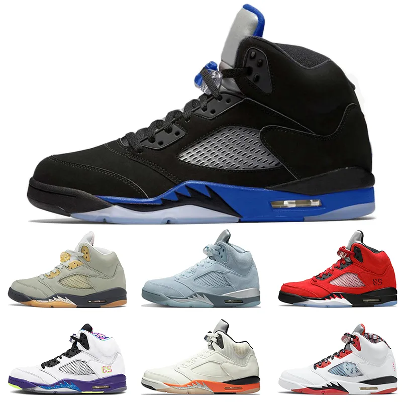 Jade Horizon 5s Men basketskor 5 Bluebird Shattered Backboard Racer Blue Raging Bull Alternativa Bel Trainers Sports Sneakers