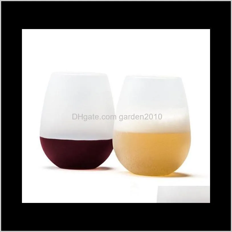 silicone wine glasses 11oz/350ml camping travel wine cups