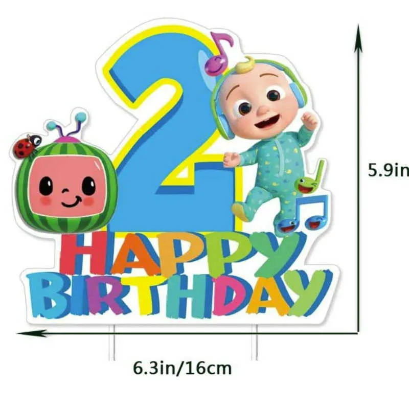 Happy Birthday Cocomelon Cartoon Childrens Cake Flag Party Decoration Cute  Jj Boys Family Rainbow Kids Birthday Decorations Supplies For Boy And Girls  G84AVEL From 1,04 €