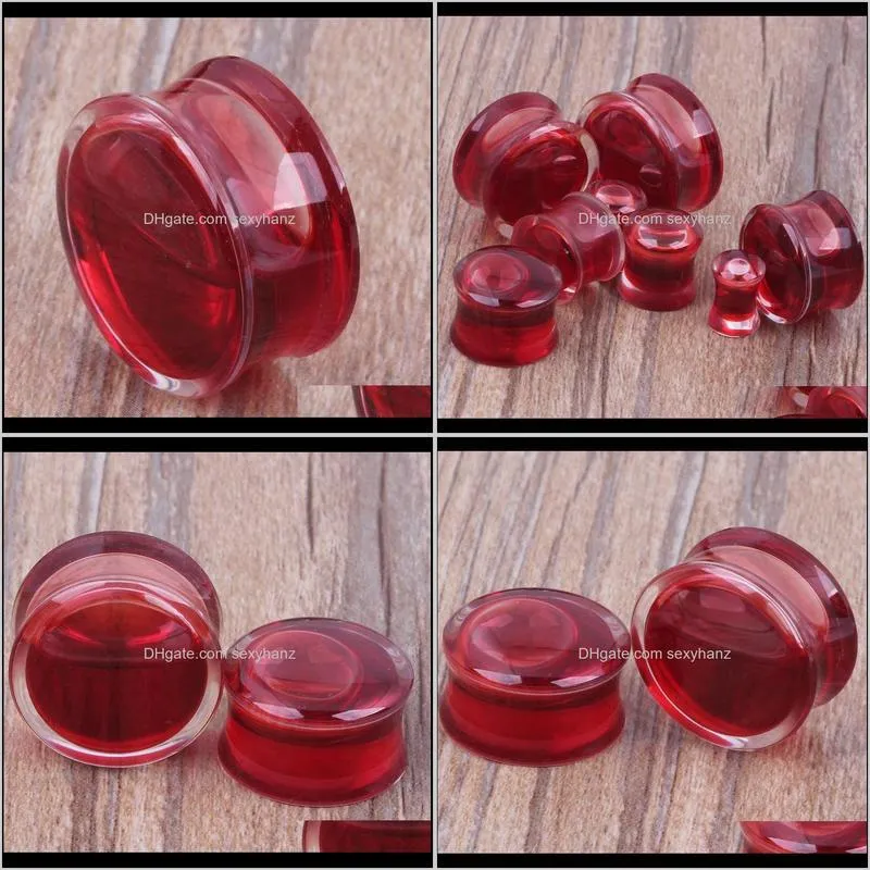 120pcs mix 6-16mm liquid red blood flesh tunnel ear plug piercing body jewelry piercing