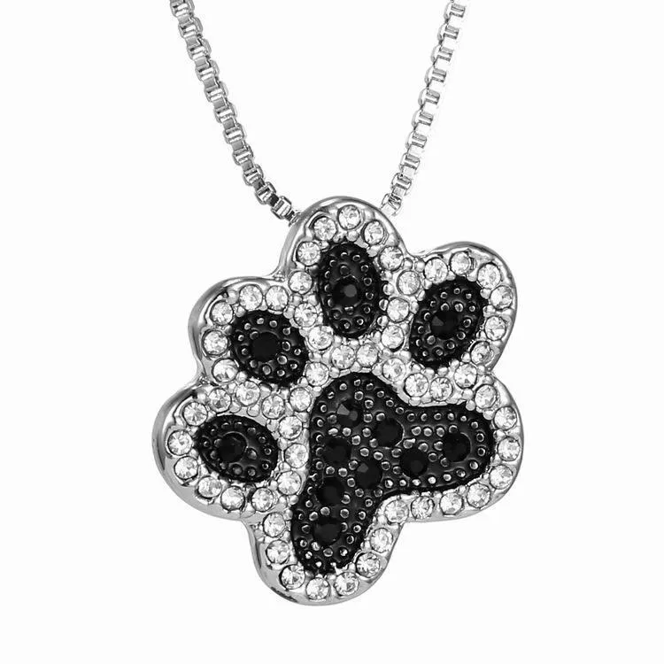 Colar bonito cão pingente de pingente lindo colar para mulheres negras strass deleite Corrente Corrente Criança Jóias Feminino Acessórios Presente