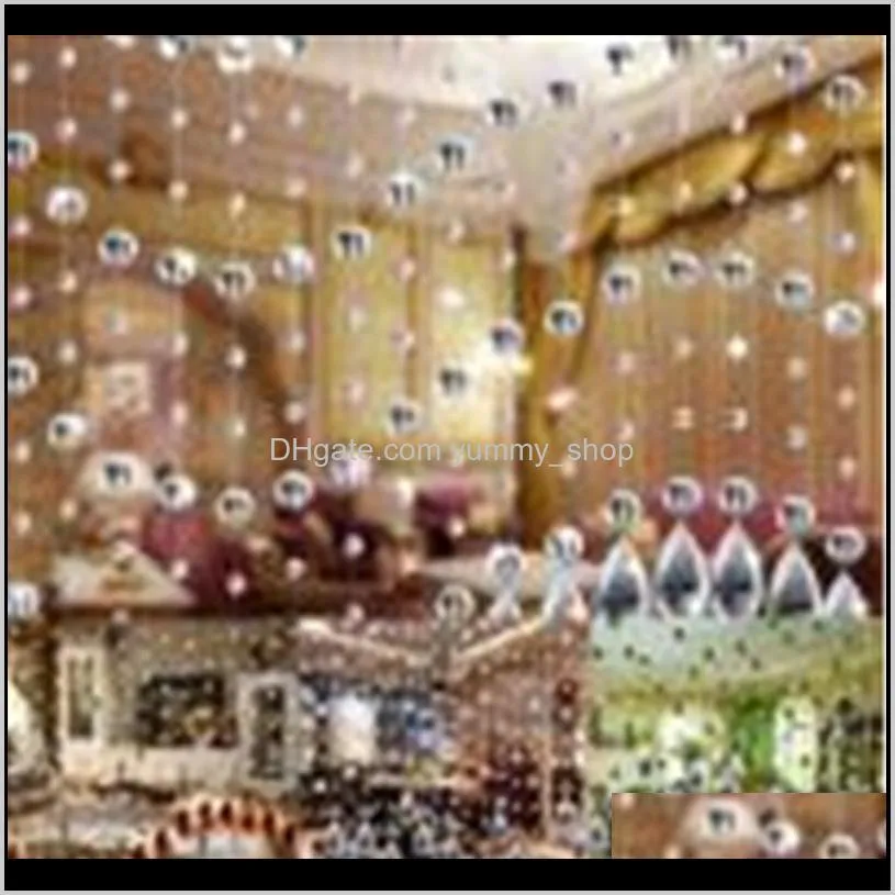 2020 curtain crystal glass bead curtain living room bedroom window door wedding decor rod home & living gift