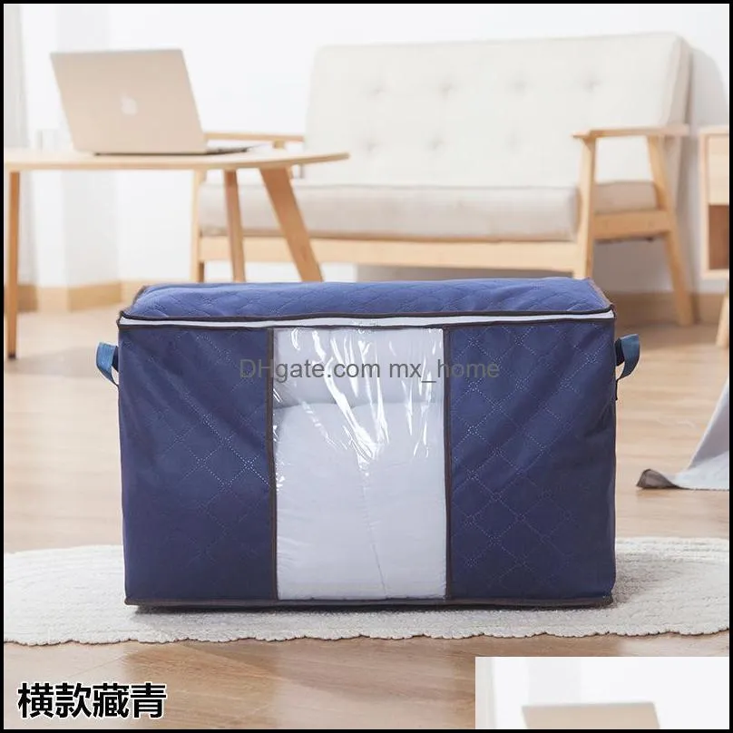 Thicken Household Foldable Clothing Wardrobe Organizer Bag Waterproof Non-woven Blanket Quilt Box Bags Storage Organization &