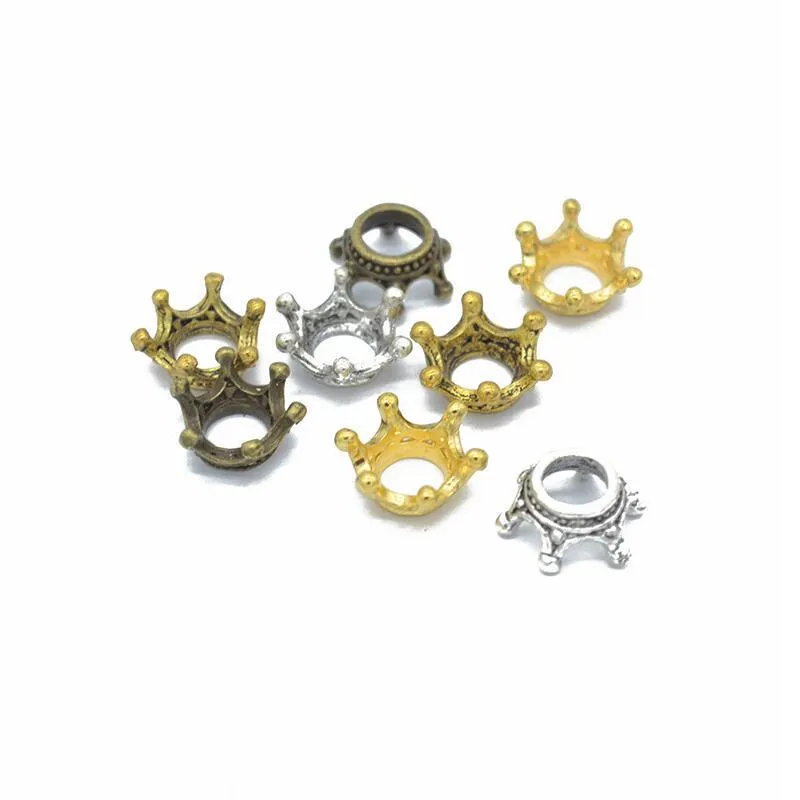 2021 1000pcs/pack Crown Charms DIY Jewelry Making Pendant Necklaces Earrings Handmade Crafts Charm