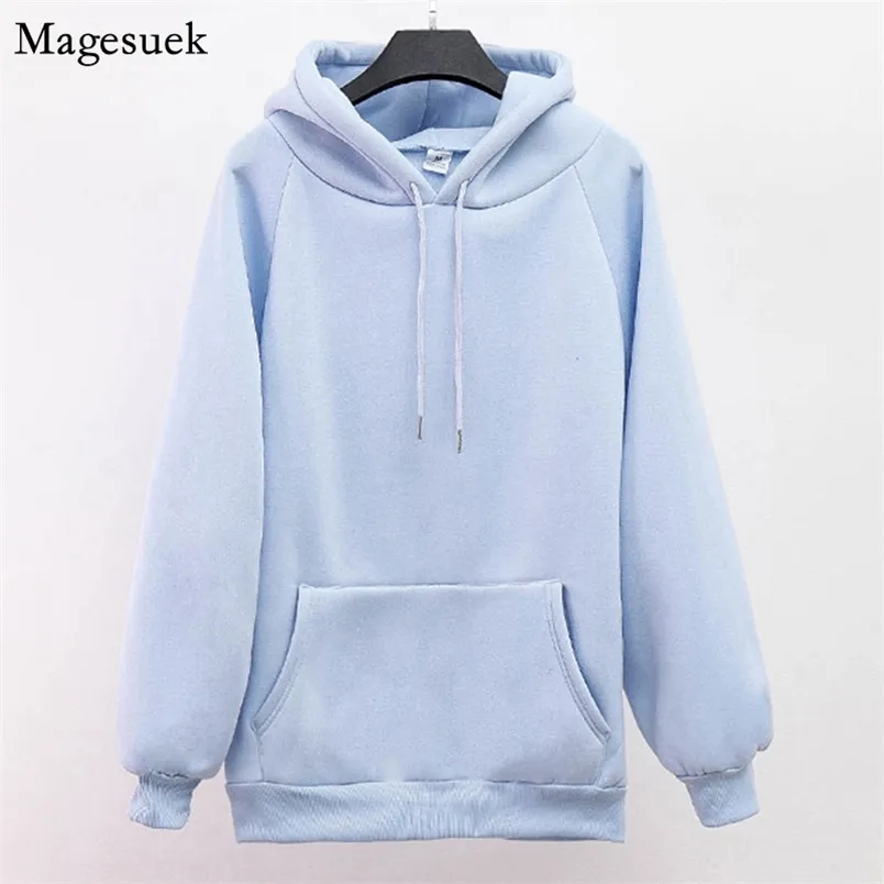 Mode Oversize Hoodie Frauen Sweatshirts Damen Pullover Tops Warme Tasche Fleece Kapuzenjacke Winter Sweatshirt 11618 210512