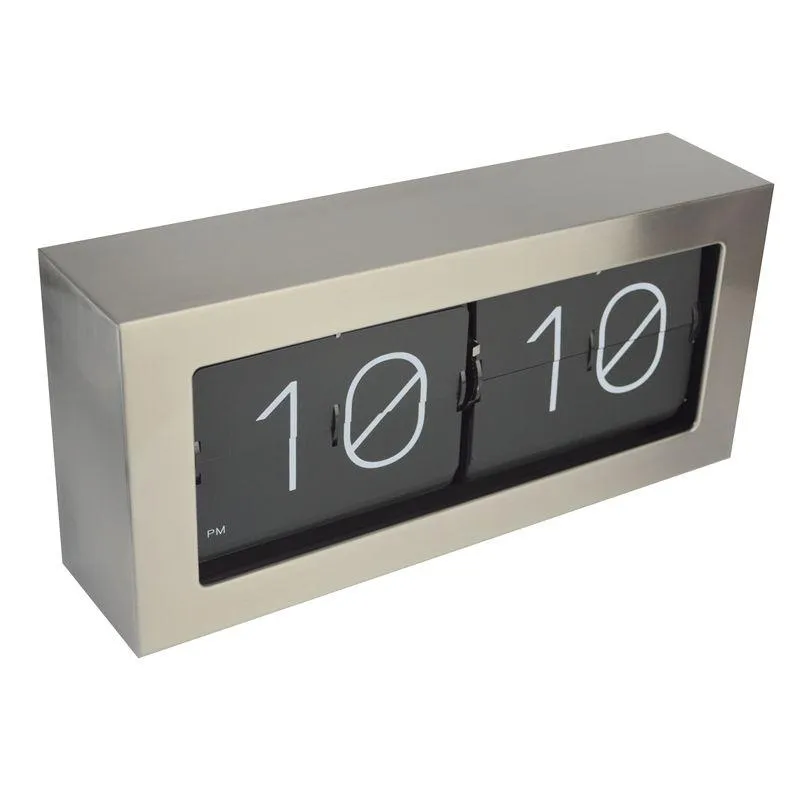 Desk & Table Clocks Stainless Steel Large Flip Clock Retro Living Room