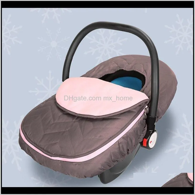 newborn baby basket car seat cover infant carrier winter cold weather resistant blanket-style canopy stroller accessories 210311