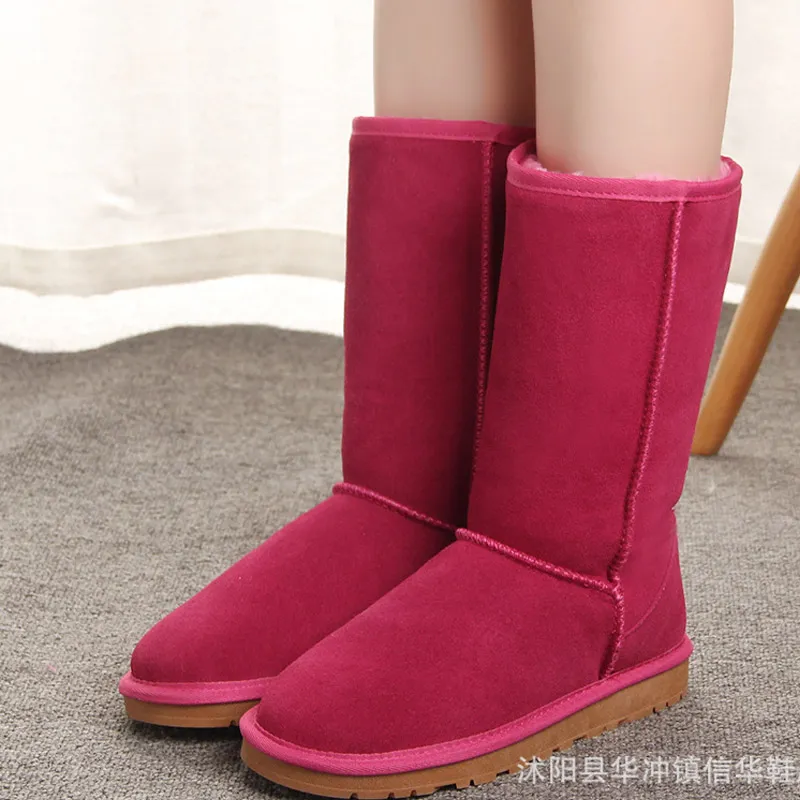 Stivali alti classici da donna WGG di alta qualità Stivali da neve da donna Stivali invernali in pelle scarpe US nero rosa EUR35-42