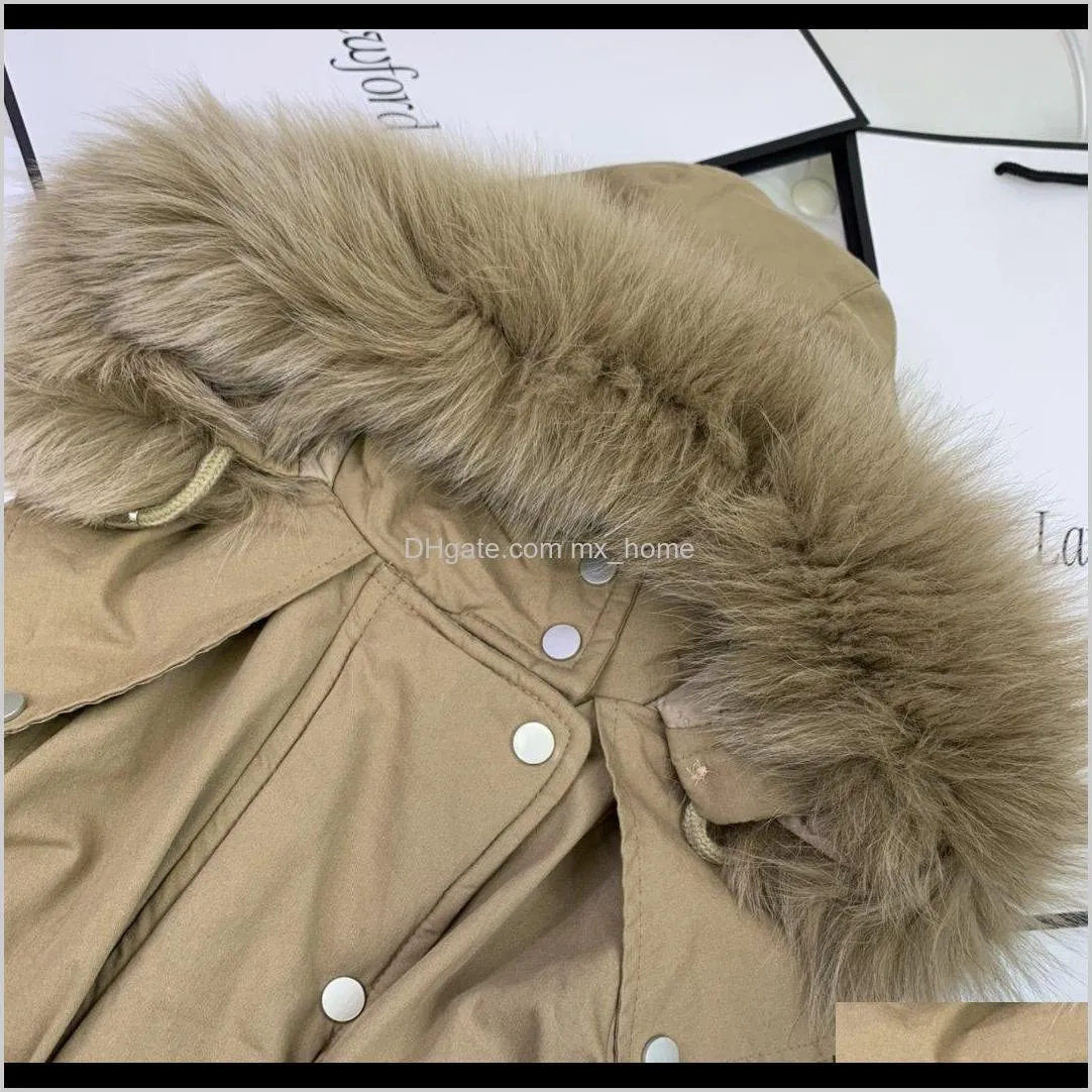 luxury original single boys and girls raccoon fur fur collar denim jacket plus velvet thickened cold and warm children`s coat 