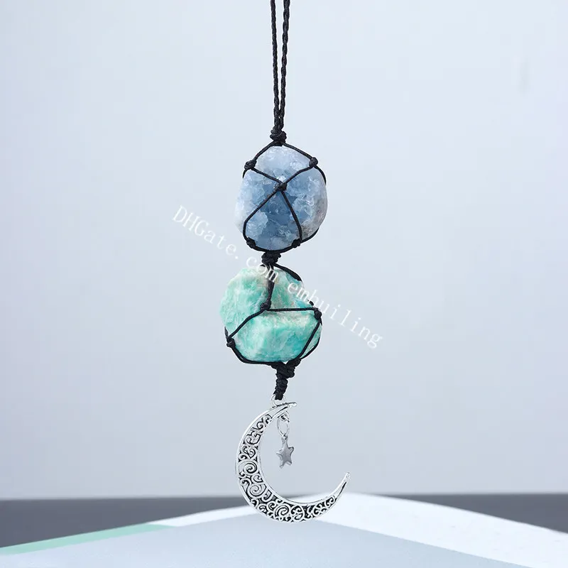 Amazon.com: Copper Wire Wrapped Raw Blue Celestite Crystal Pendant Necklace,  Swirl Design, Comes With 20