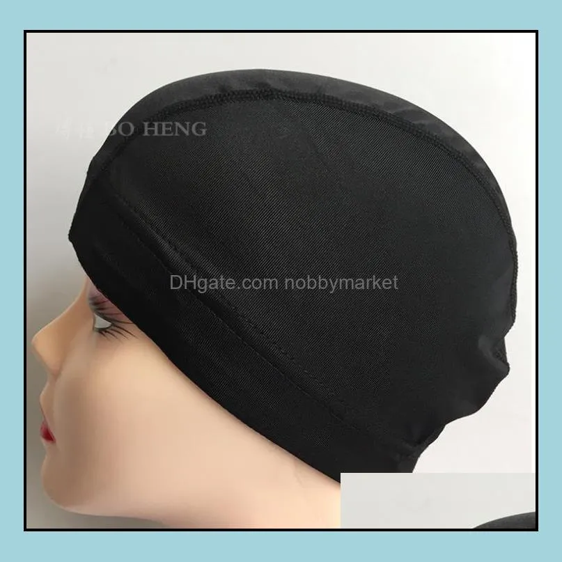 Dome Cap Stretchable Wigs Caps Spandex Dome Style Wig Caps For Men and Women Black Nylon Wig Caps