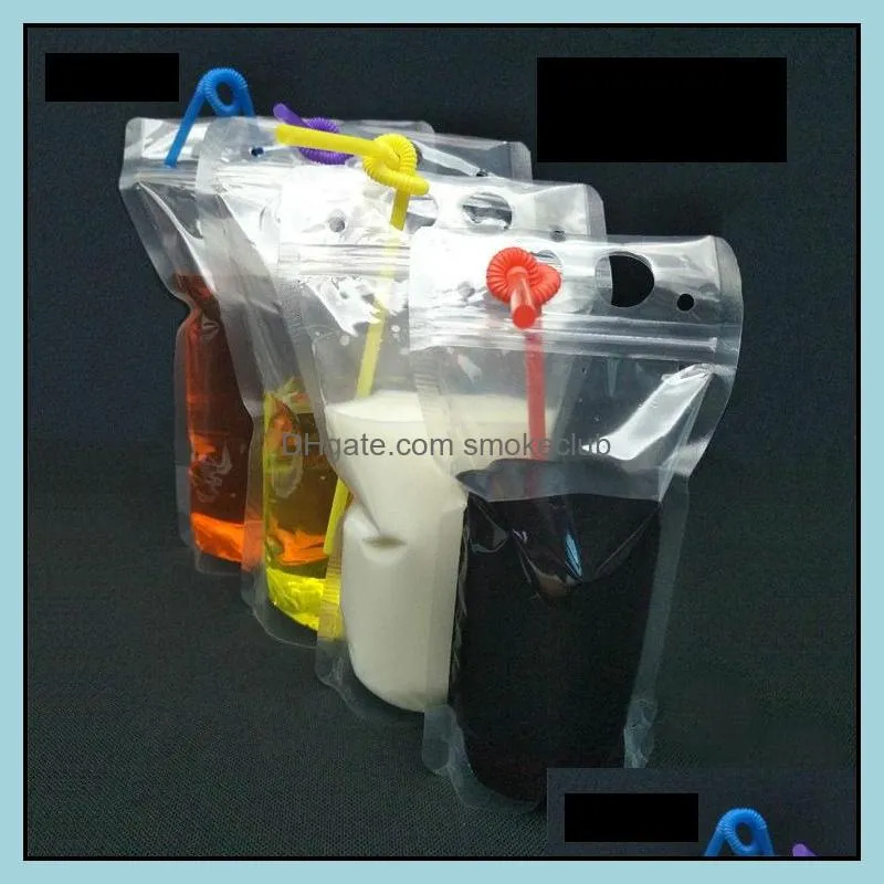 clear drink pouches bags with straws stand up plastic drink pouches smoothie bags reusable drinking bags 750ml