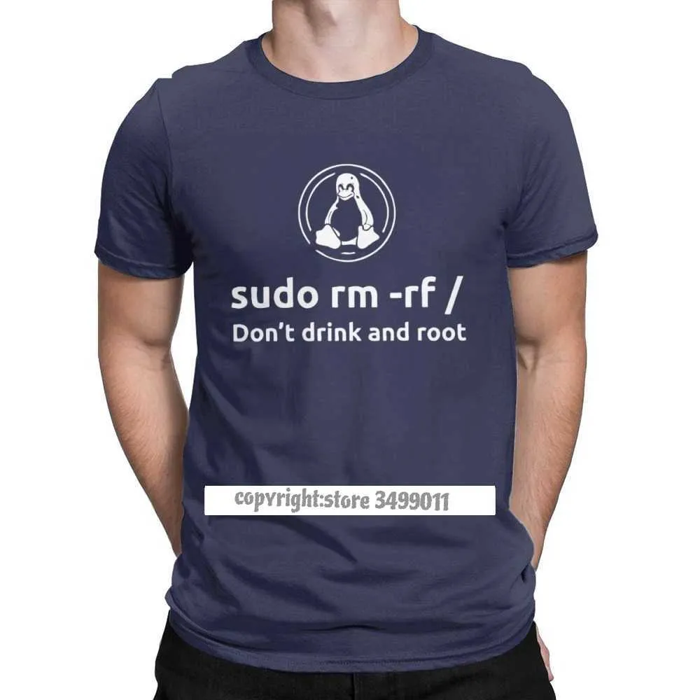 Programmer Programmering Coding Coder Men Tops T Shirt Linux Root sudo Funy Tee Fitness T-Premium Cotton Clothes 210629
