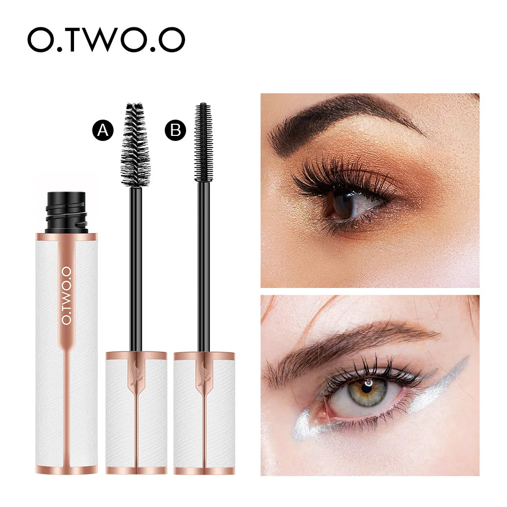 O.TWO.O Mascara Waterdicht 4D Zijde Vezel Curling Volume Washes Dikke verlenging Nourish Wimper Extension Hoge kwaliteit Make-up