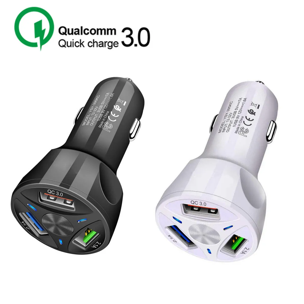 YSY 395KC QC 3.0 3xUSB Порты Автомобильные Зарядные Устройства USB  Универсальный Телефон Зарядное Устройство Быстрая Зарядка В Машине Для  Смартфонов Быстрый Заряд От 215 руб. | DHgate