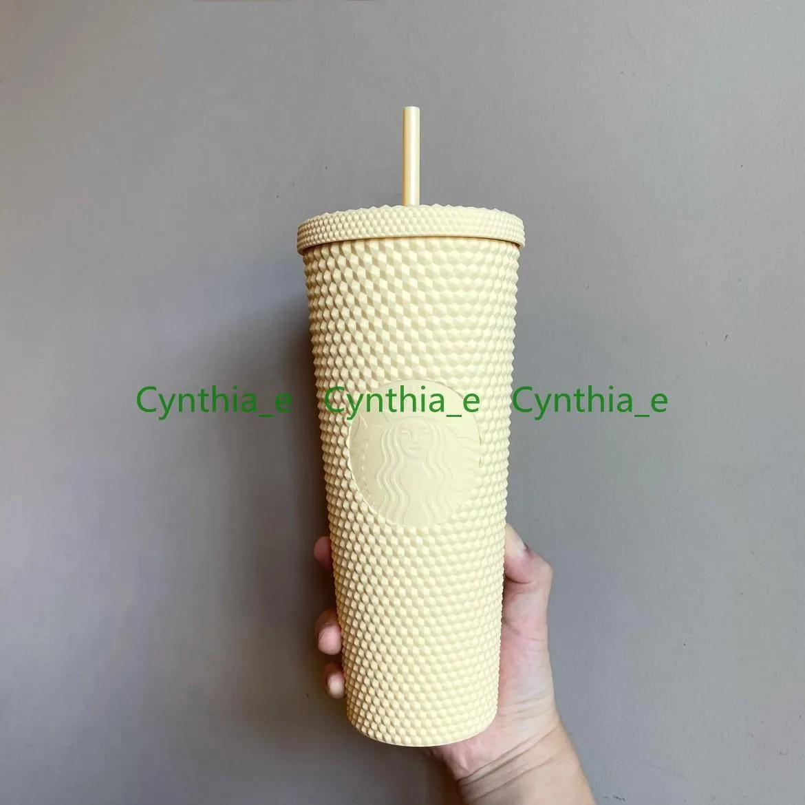 2021 Starbucks Double  pink Durian Laser Straw Cup Tumblers Mermaid Plastic Cold Water Coffee Cups Gift Mug